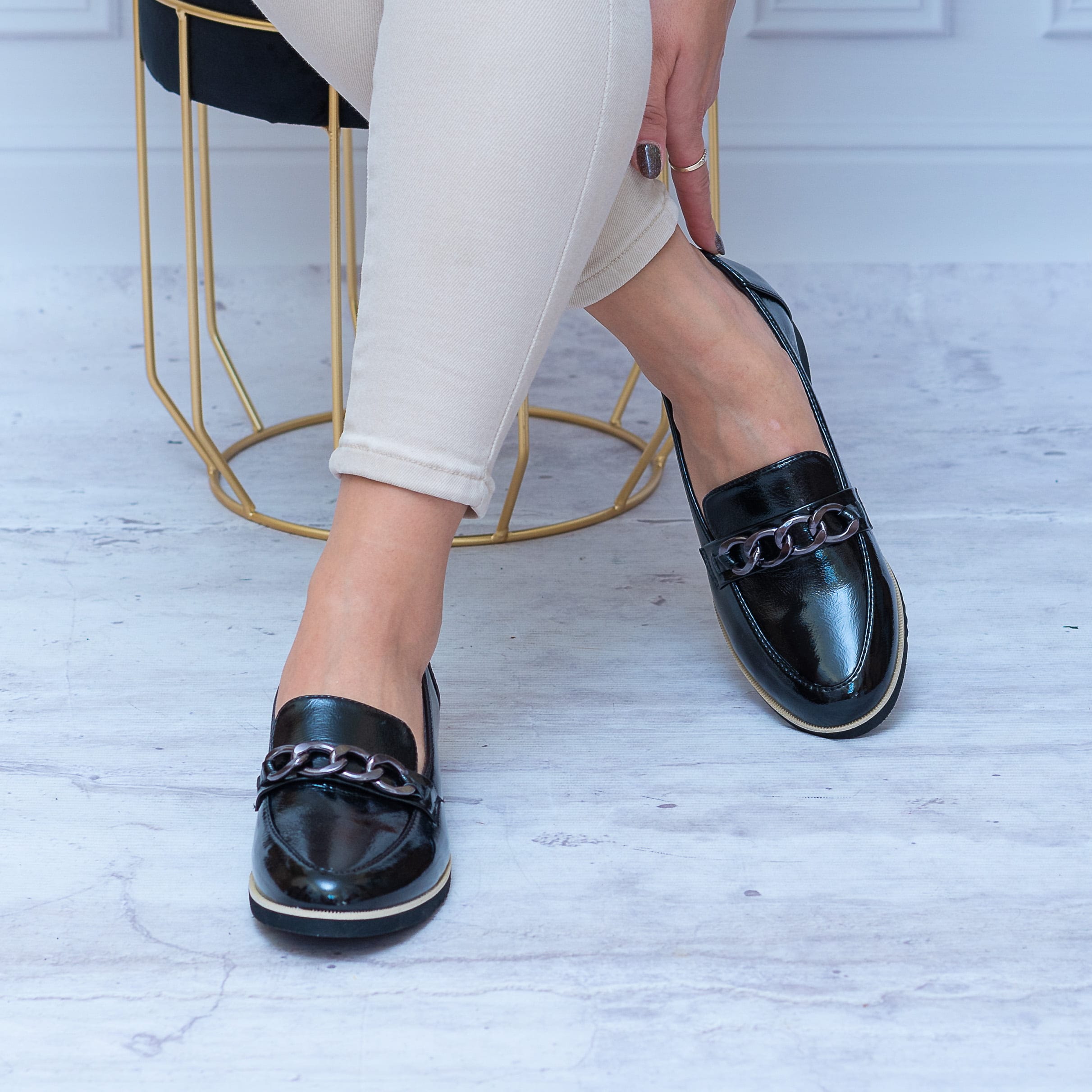 Mokasyny Damskie Na Koturnie – Jesienne Buty Damskie - Styl smart casual