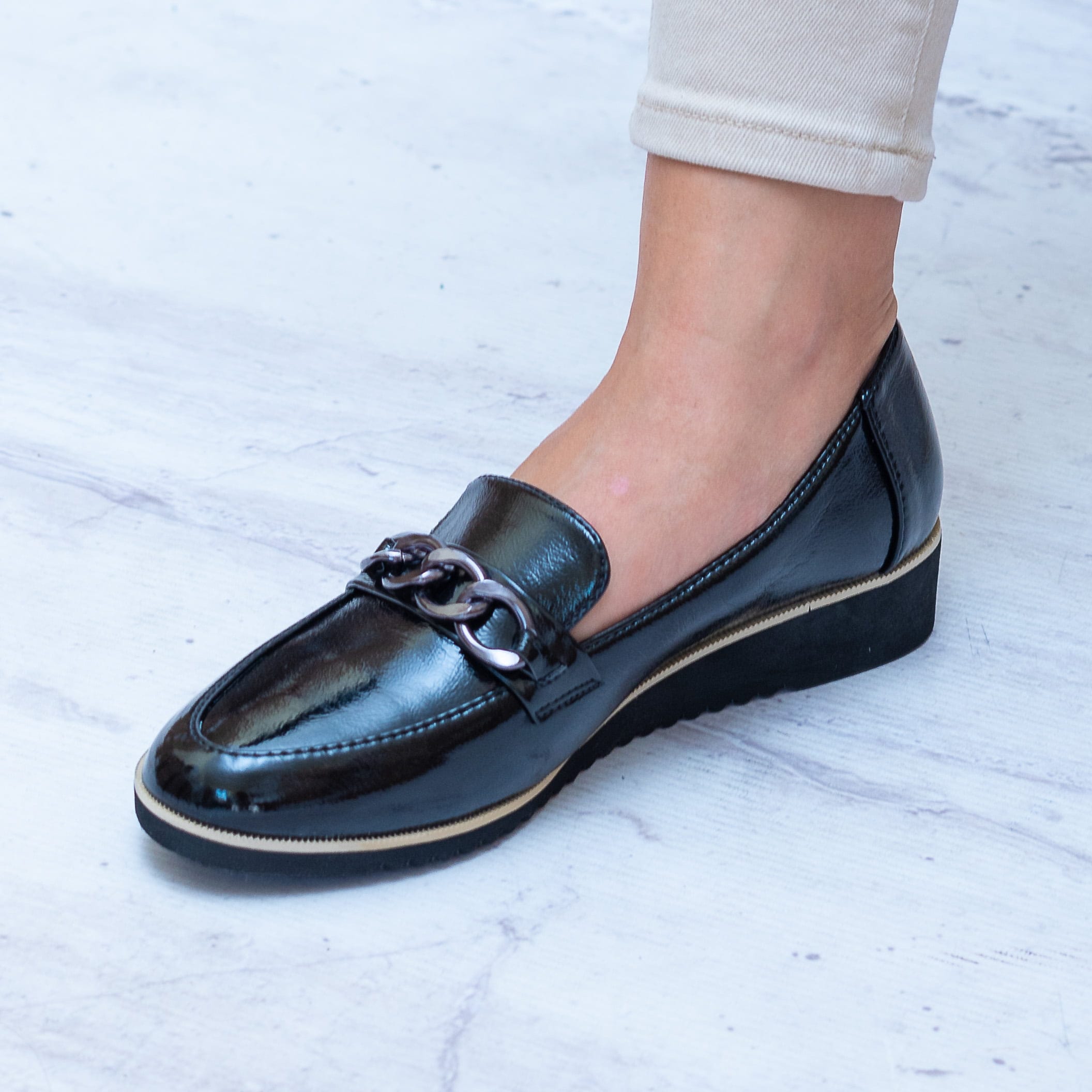 Mokasyny Damskie Na Koturnie – Jesienne Buty Damskie - Do spodni