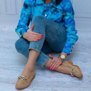 Mokasyny Galant Beżowe W23-24 zamsz - Styl klasyczny