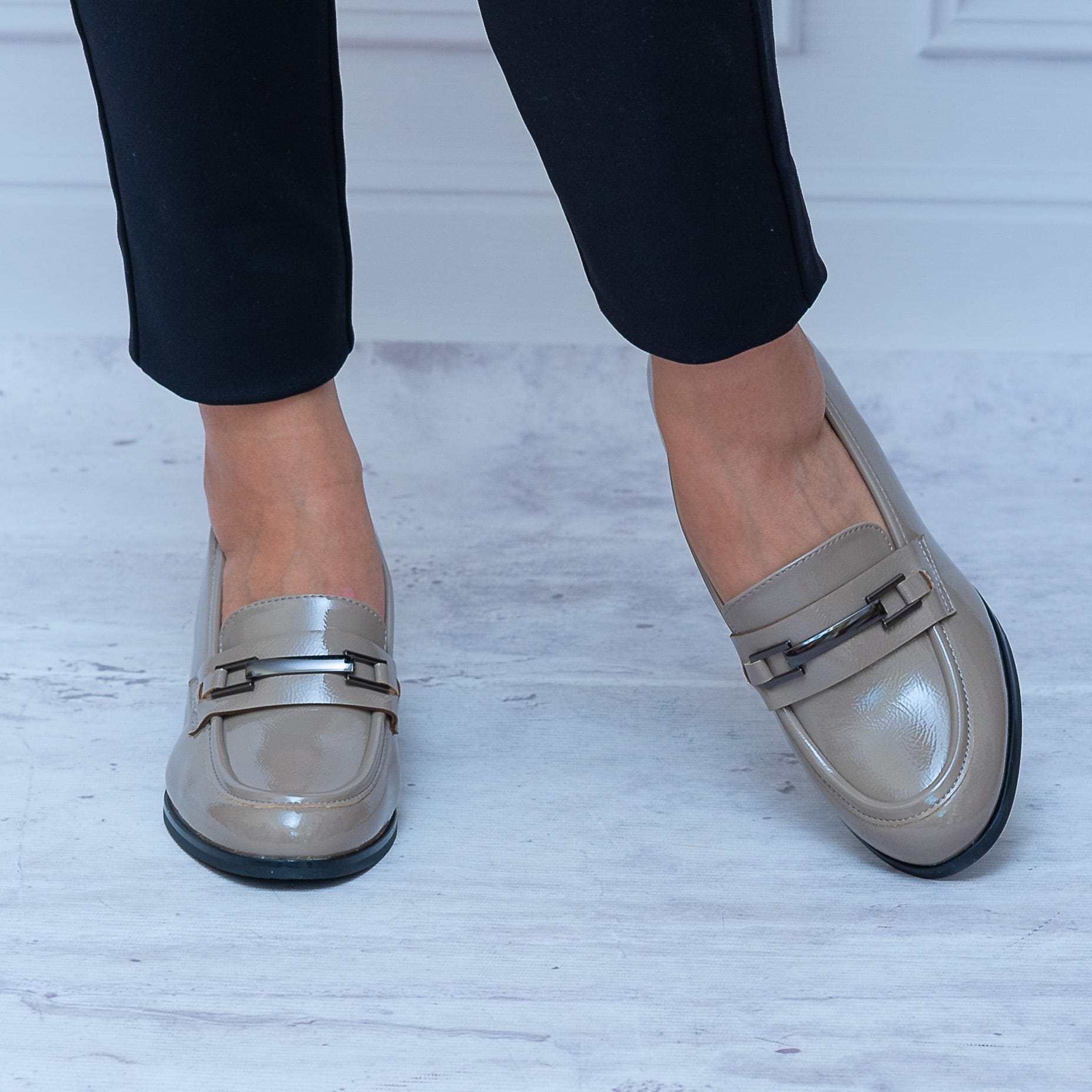 Szare Eleganckie Buty Damskie – Trzewiki Jesienne Potocki - Na lato