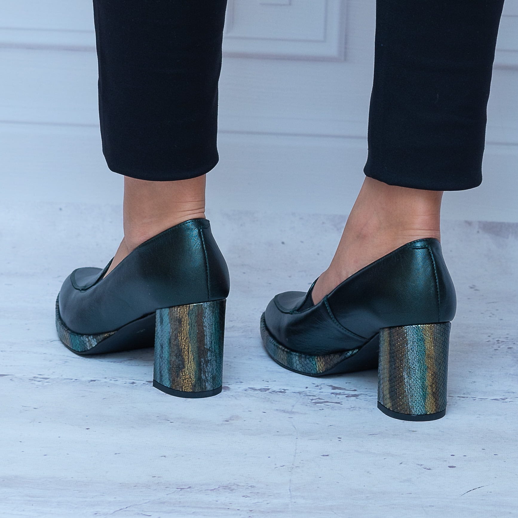 Zielone Czółenka Damskie Skórzane – Damskie Czółenka Na Jesień Kostex - Styl glamour
