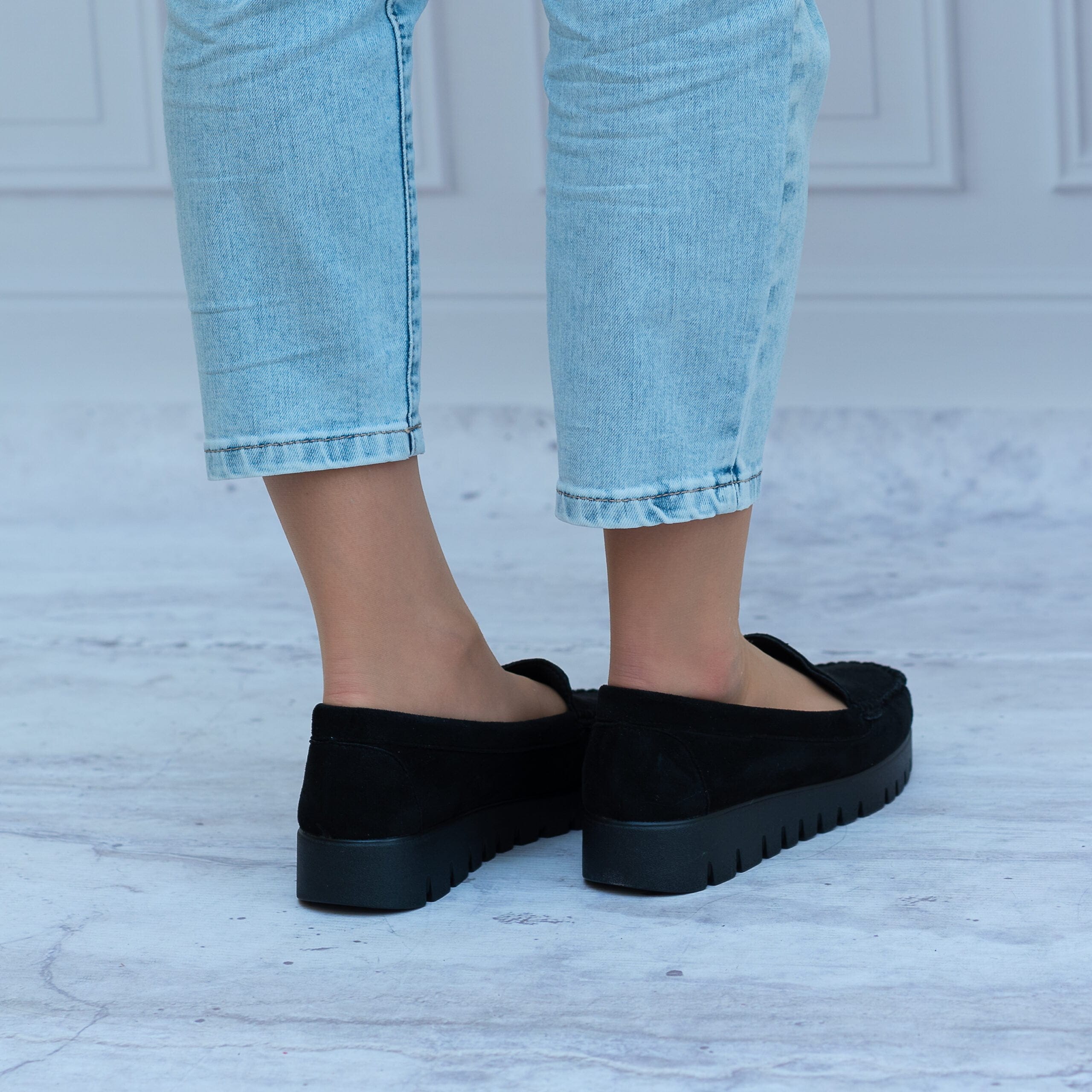Mokasyny Czarne Zamsz Potocki 23-21019 - Styl casualowy