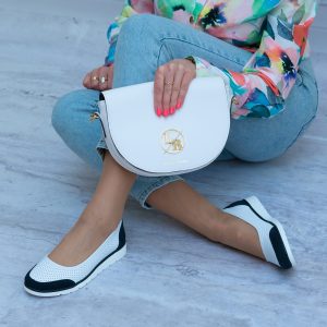 Mokasyny Biało/Szare FILIPO DP4524/23 WH - Styl klasyczny