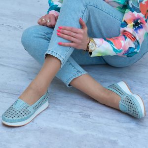 Półbuty Skóra Sokolski IZM VU85LAS L.BLUE - Styl casualowy
