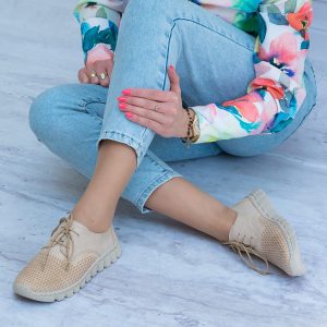 Półbuty WASAK ze skóry naturalnej 0682 Krem - Styl casualowy