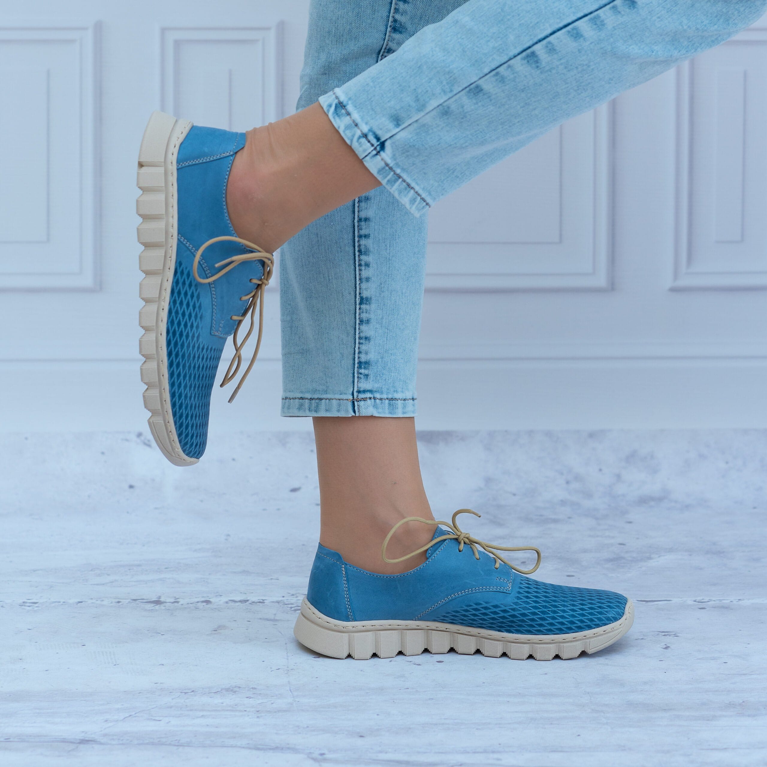 Półbuty WASAK ze skóry naturalnej 0682 Jeans - Na lato