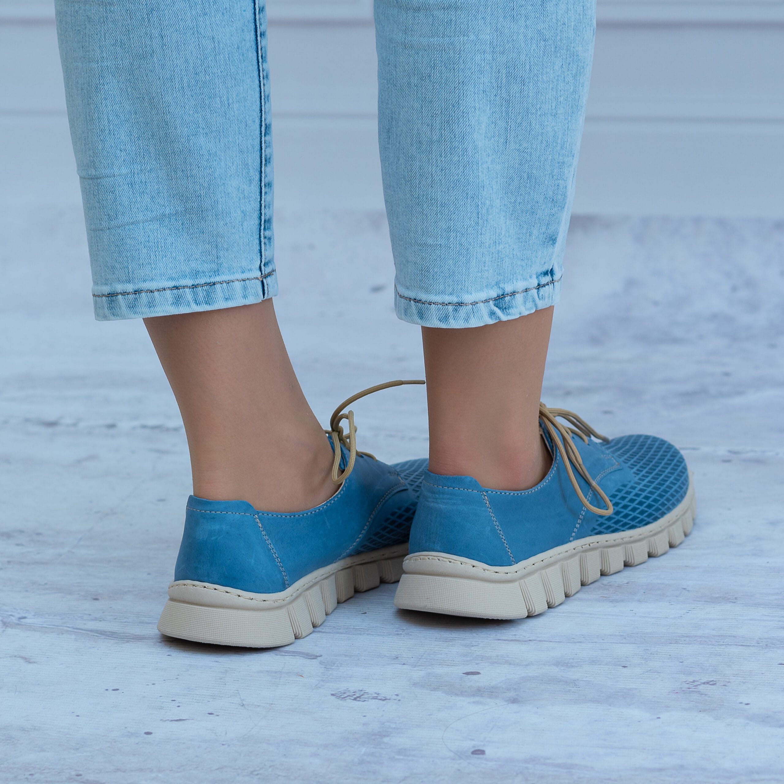 Półbuty WASAK ze skóry naturalnej 0682 Jeans - Styl miejski