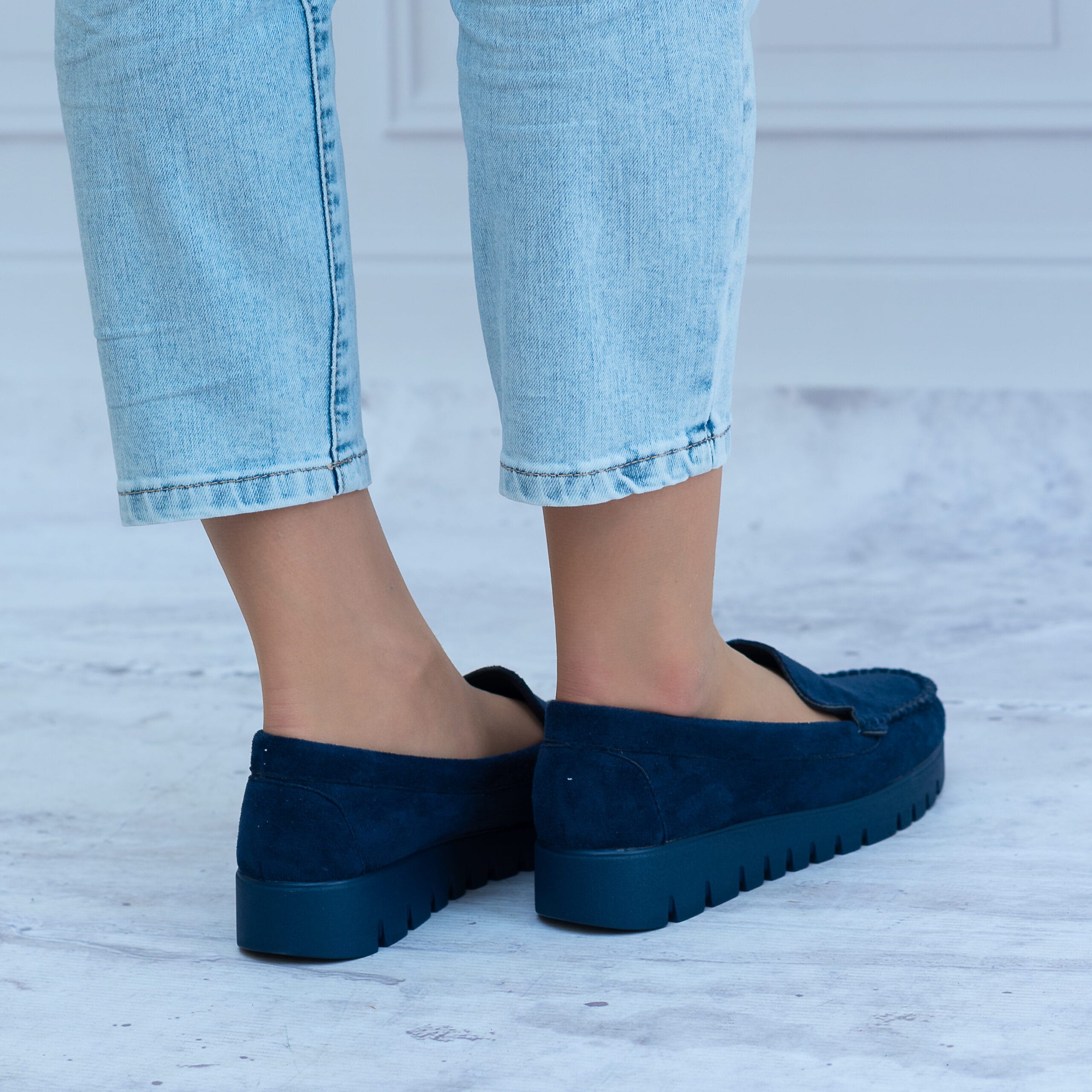 Mokasyny Granatowe Zamsz Potocki 23-21019 - Styl casualowy
