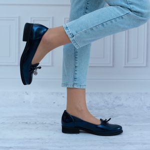 Czółenka damskie granatowe KOSTEX ze skóry naturalnej 2485 LAGO - Styl casualowy