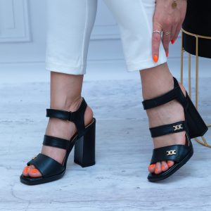 Czarne Sandały KARINO 4548/076-P Skóra Lico Wygodne Buty - Styl elegancki
