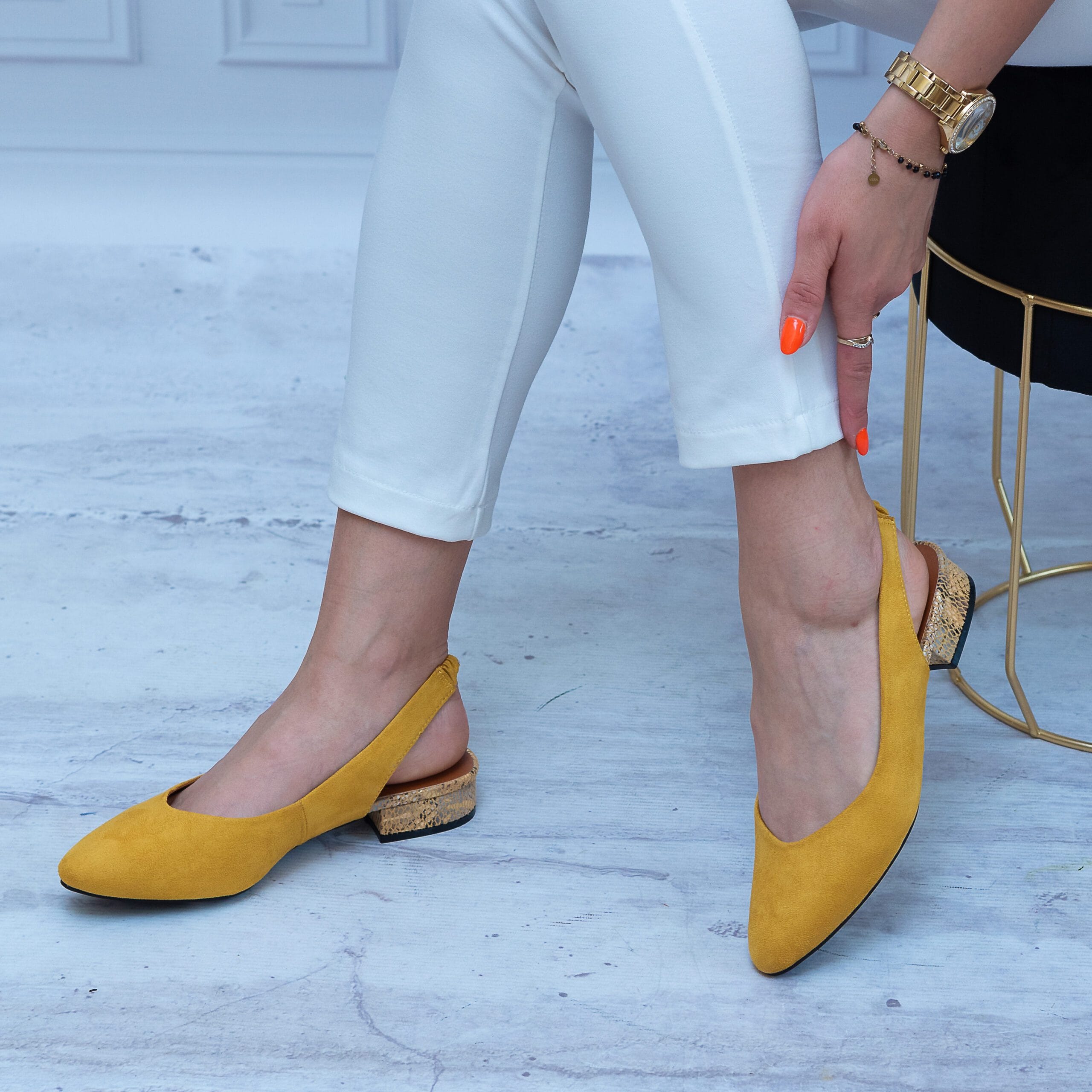 Żółte sandały damskie T. SOKOLSKI – Wygodne buty na lato SK L21-14 Yellow - Styl elegancki
