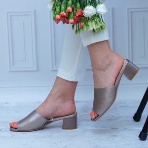 Klapki Damskie Sergio Leone – Buty dla Ciebie – KL 317 Platyna