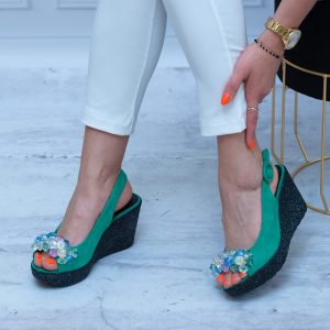 Sandały Na Koturnie Goodin – Modne Koturny Damskie – FL1618 Green - Styl boho