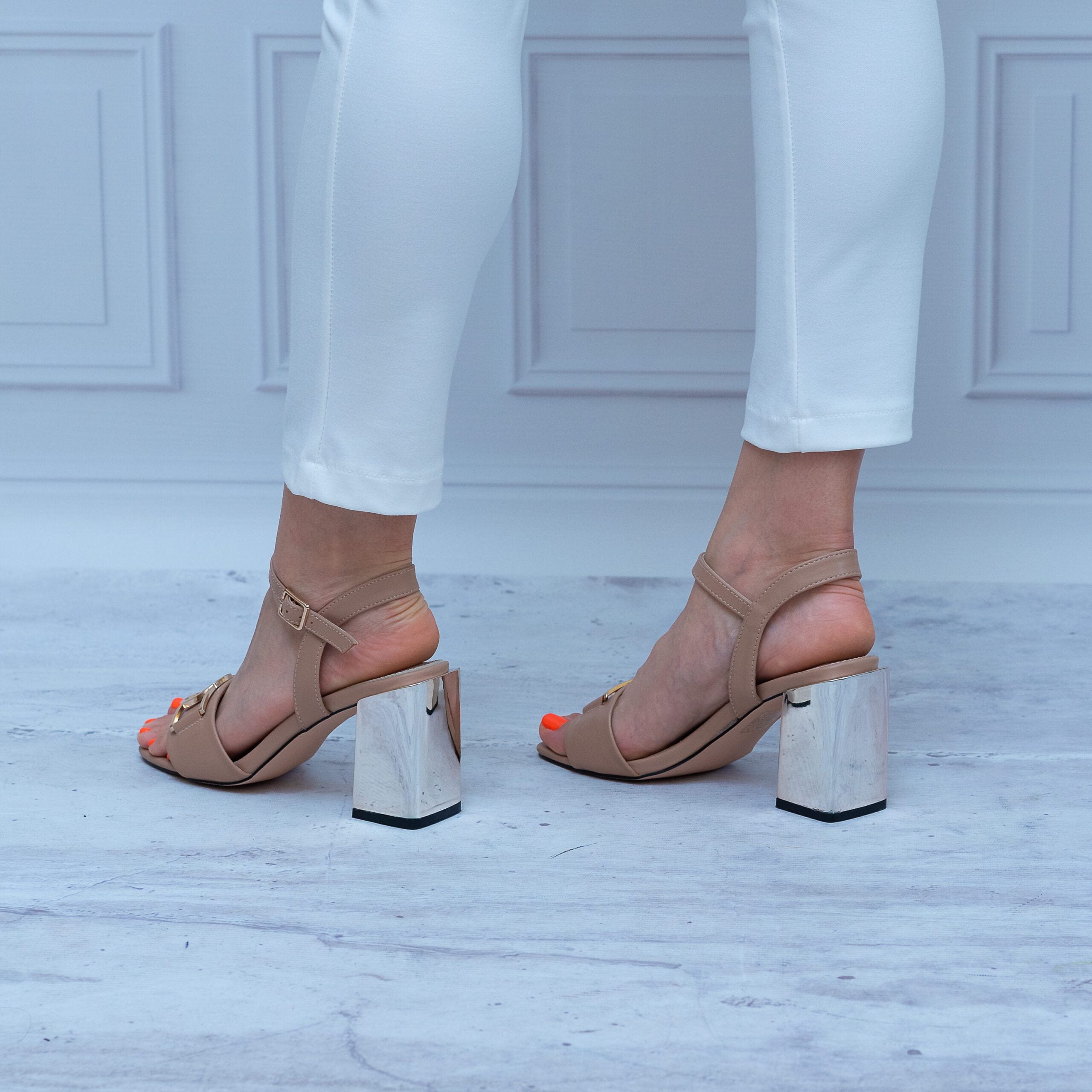 Beżowe Sandały Filippo – Wygodne Buty Damskie – DS4502/23 BE - Styl wieczorowy