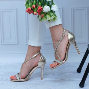 Sandały Na Szpilce Złote – Eleganckie Sandały – GOODIN GD-D0-123 Gold