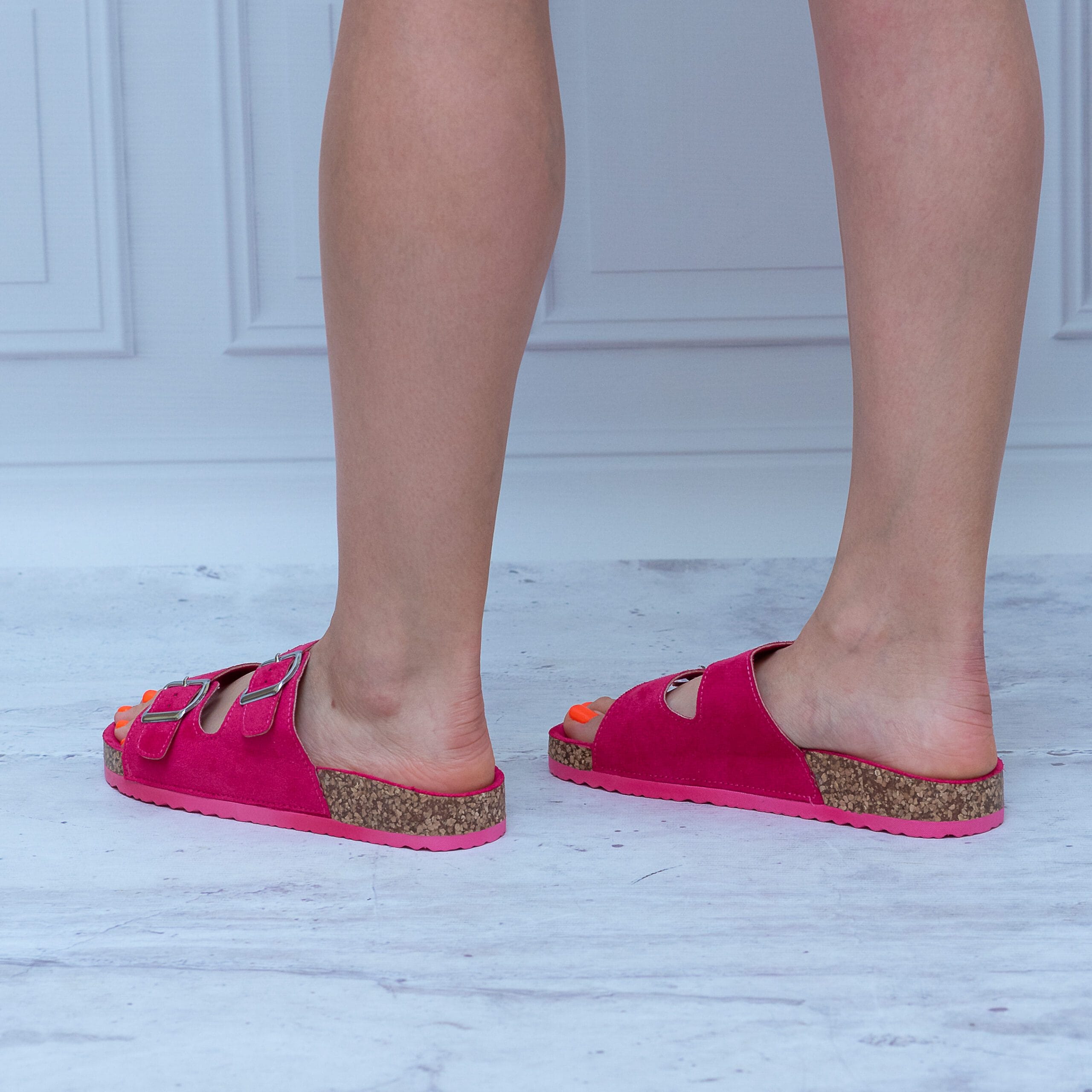 Letnie Klapki DamskiePaski Evento – 1732 – FUCHSIA - Styl romantyczny