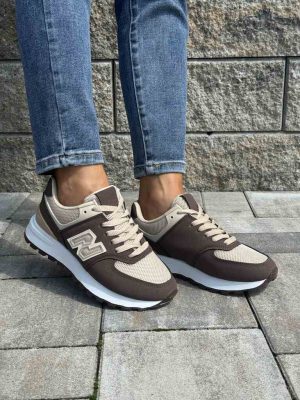 Czekoladowe buty sportowe damskie 99001 - Styl casualowy