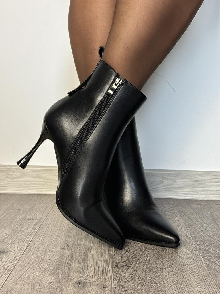 Czarne botki damskie na szpilce Goodin FL 2230 - Styl glamour