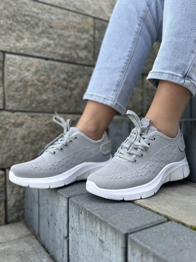 Sportowe buty damskie tekstylne – Wygodne buty spotrowe Skotnicki A-3-5013 Szary