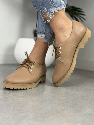Półbuty Beżowe Skóra AF-1012 Pulso – Wygodne buty damskie - Styl casualowy