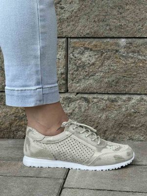 Skórzane półbuty damskie GOODIN GD-FT-15 Gold - Styl casualowy
