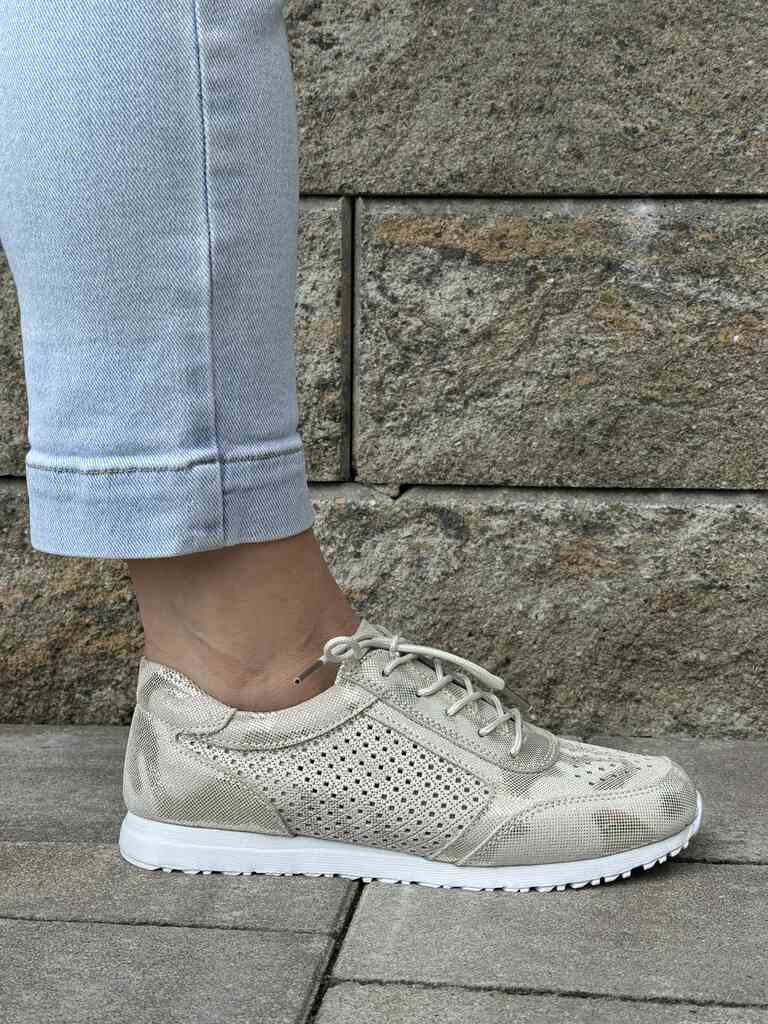 Skórzane półbuty damskie GOODIN GD-FT-15 Gold - Styl casualowy