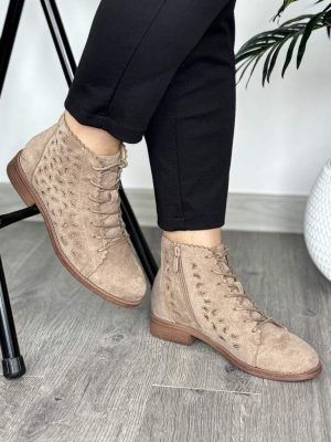 Botki na wiosnę damskie ażurowe Potocki 25-12091 - Styl casualowy