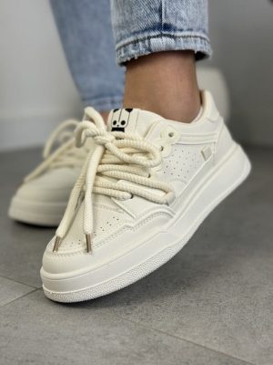 Masywne sneakersy damskie na grubym spodzie – Seaestar BL510P Beige