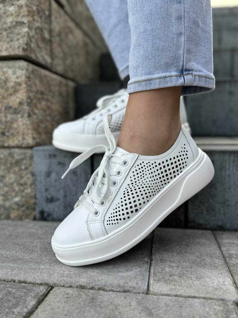 Skórzane sneakersy damskie na platformie – Wygodne buty na lato S.Barski