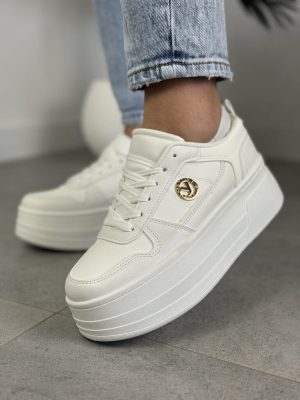 Sportowe sneakersy damskie na grubym spodzie FD23-7 White