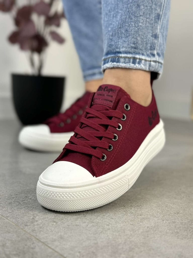 Trampki bordowe LEE COOPER LCW-23-44-1625L