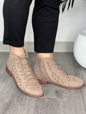 Botki na wiosnę damskie ażurowe Potocki 25-12091 - Styl miejski