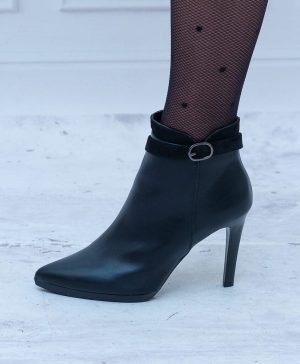Botki Na Wysokim Obcasie – Czarne Ocieplane Botki Damskie Sergio Leone - Styl elegancki