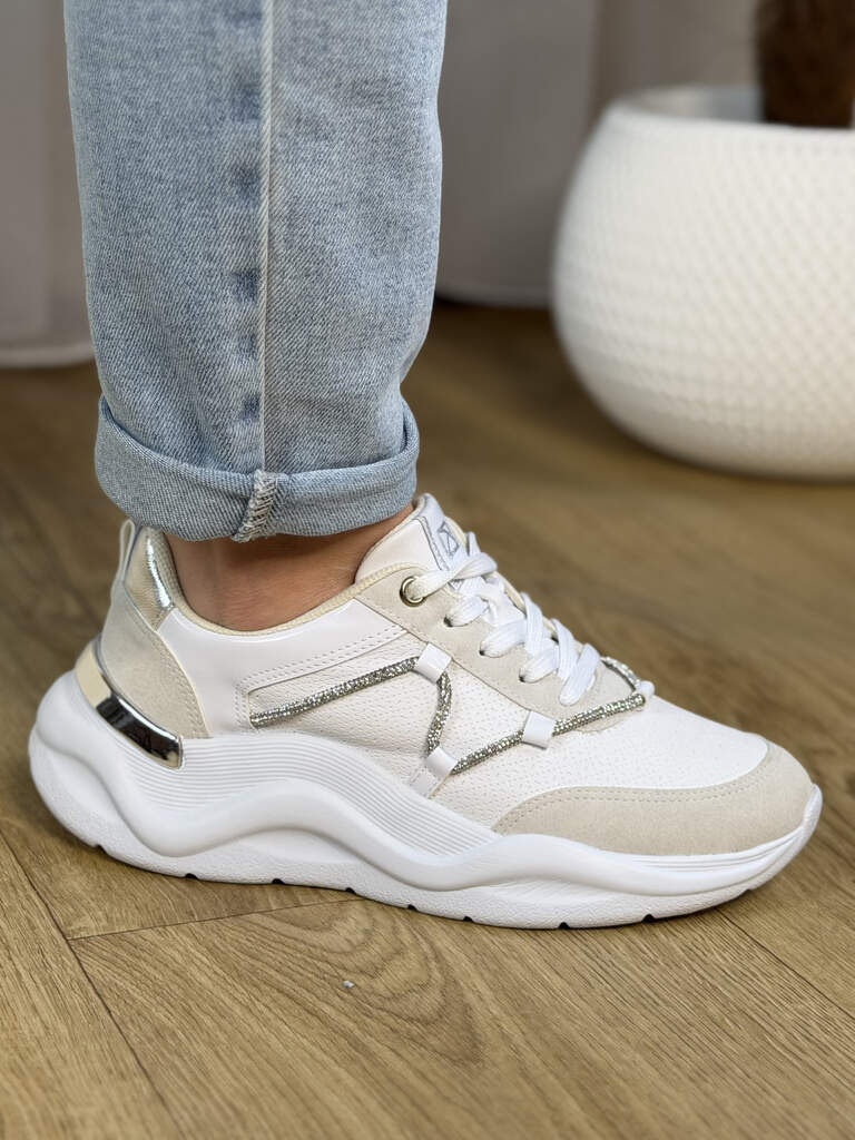 Białe sneakersy damskie sportowe Piccadilly 939018 - Do jeansów