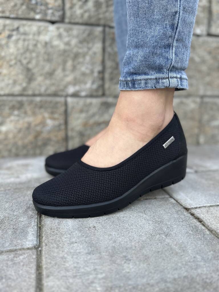 Fly Flot buty tekstylne czarne – Komfortowe buty damskie 18 X15 7X - Na wiosnę
