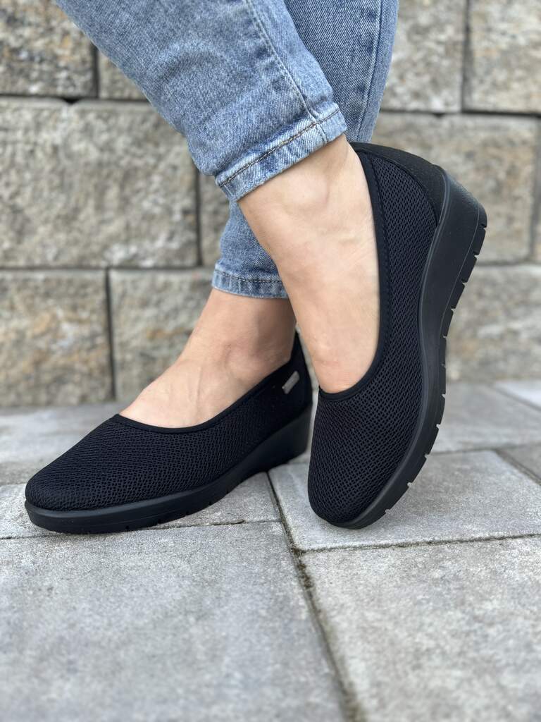 Fly Flot buty tekstylne czarne – Komfortowe buty damskie 18 X15 7X - Do sukienki