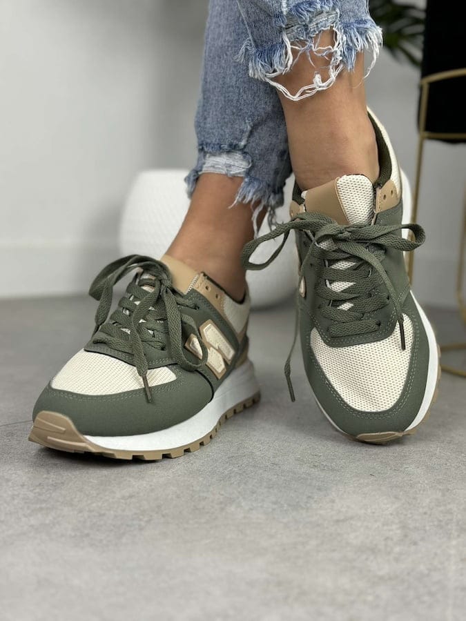 Sneakersy damskie GREEN LY085 – Wygodne buty spotrowe - Styl miejski