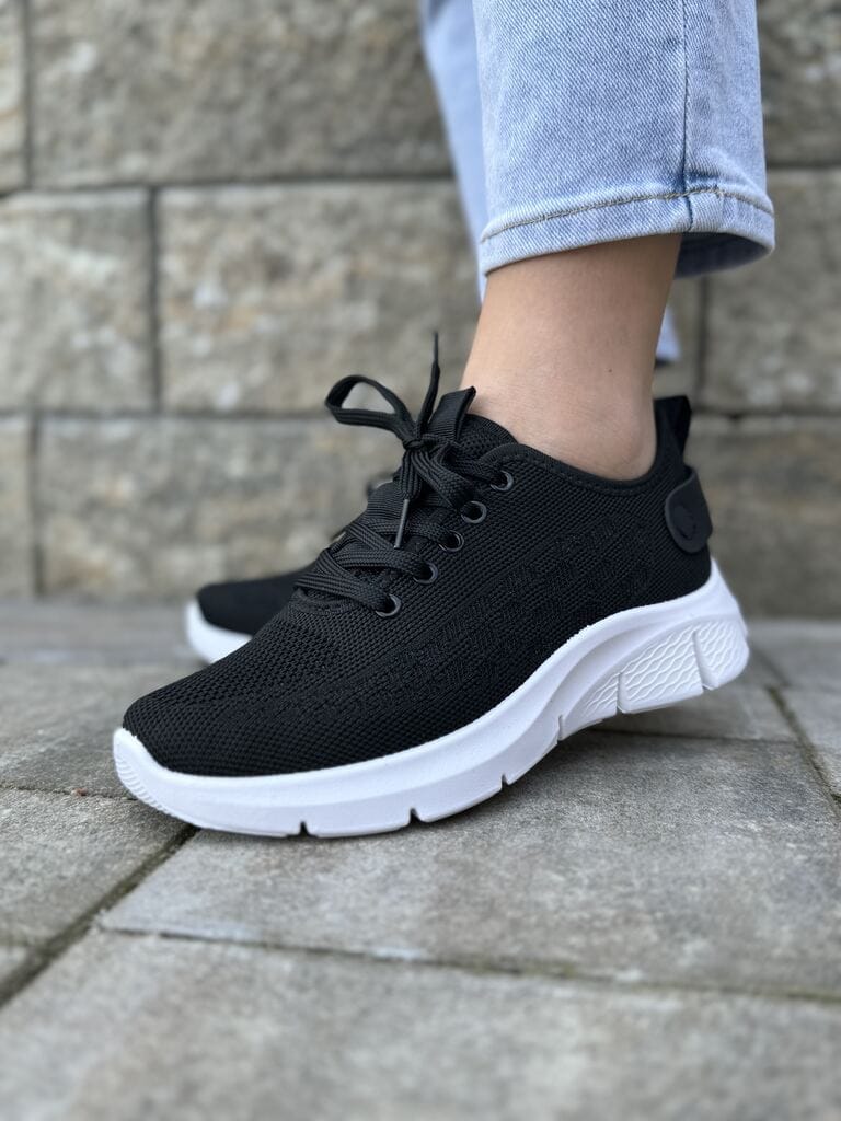Buty damskie tekstylne czarne – Wygodne buty spotrowe Skotnicki A-3-5013 - Na lato