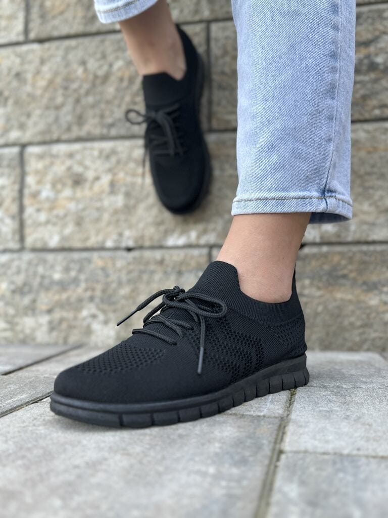 Buty tekstylne czarne – Wygodne buty spotrowe damskie Potocki - zdjęcie produktu 5