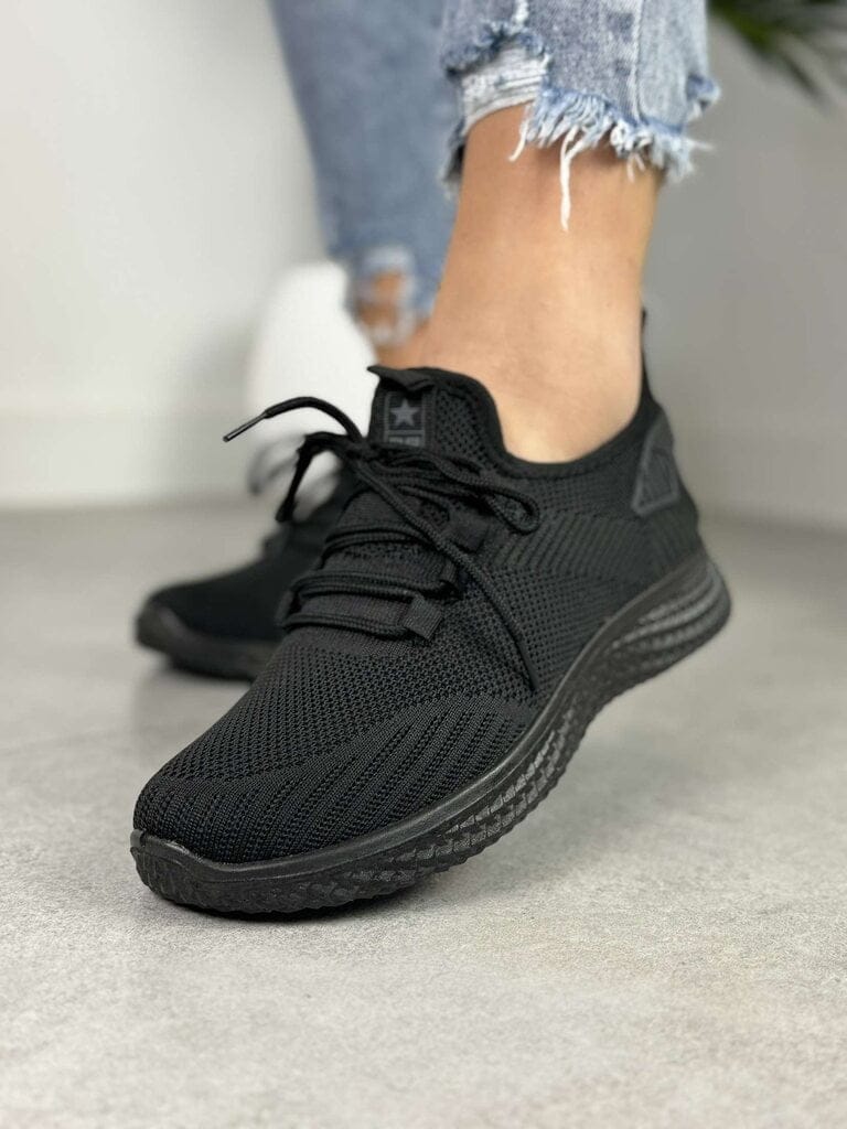 Czarne buty sportowe damskie – Wygodne buty spotrowe NEWS 3634 - Na wiosnę