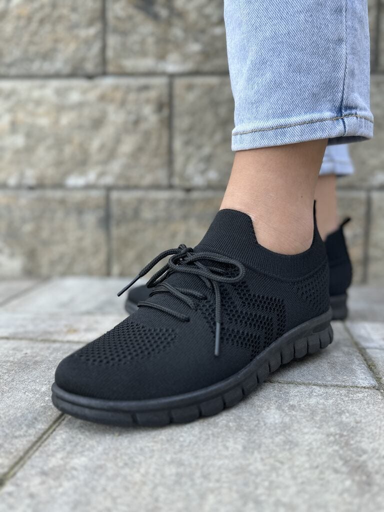 Buty tekstylne czarne – Wygodne buty spotrowe damskie Potocki - Styl wakacyjny