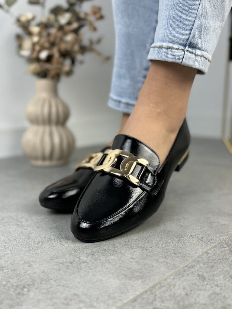 Mokasyny Na Obcasie Damskie – Modne Buty Lakierowane Sergio Leone - Na lato