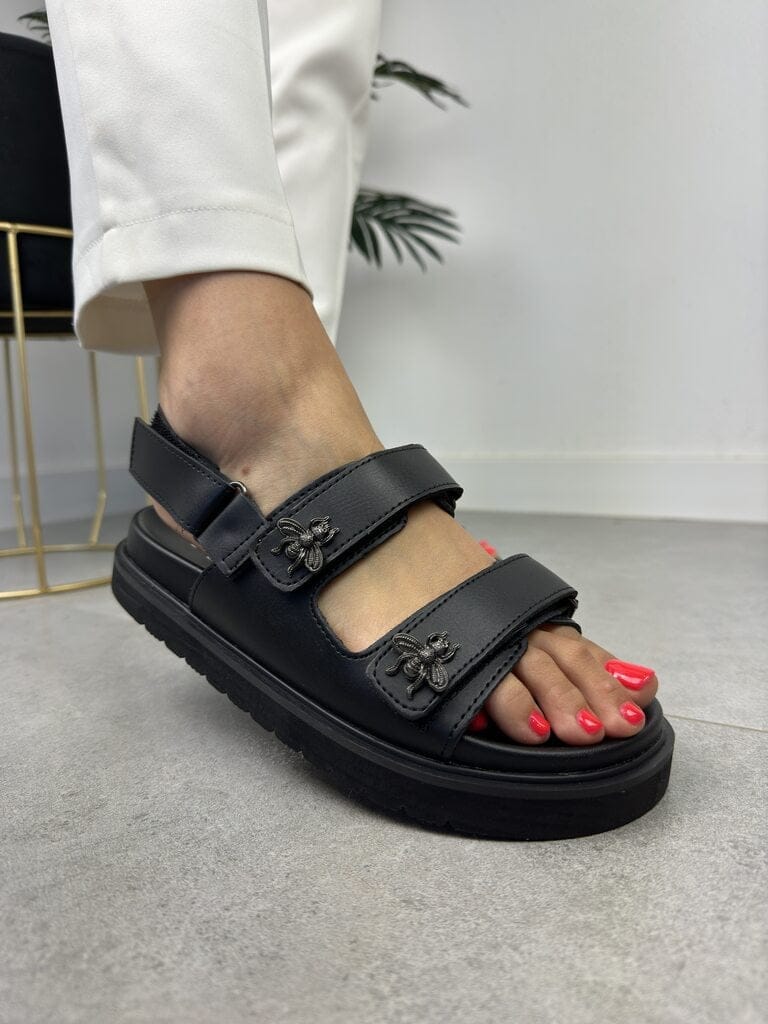Damskie sandały czarne Barski SS27-23 Black - Do sukienki
