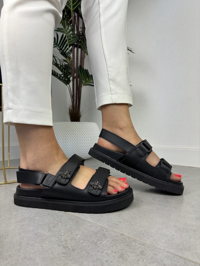 Damskie sandały czarne Barski SS27-23 Black - Na lato