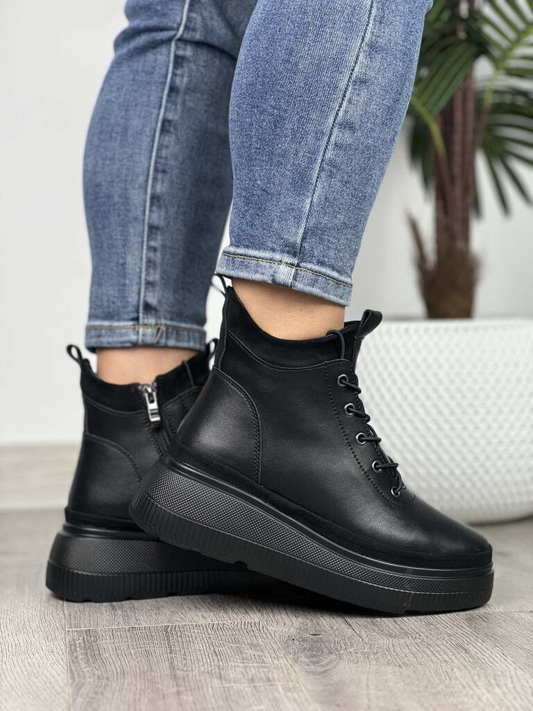 Czarne sneakersy damskie na platformie T.Sokolski Z24-217 - Styl miejski