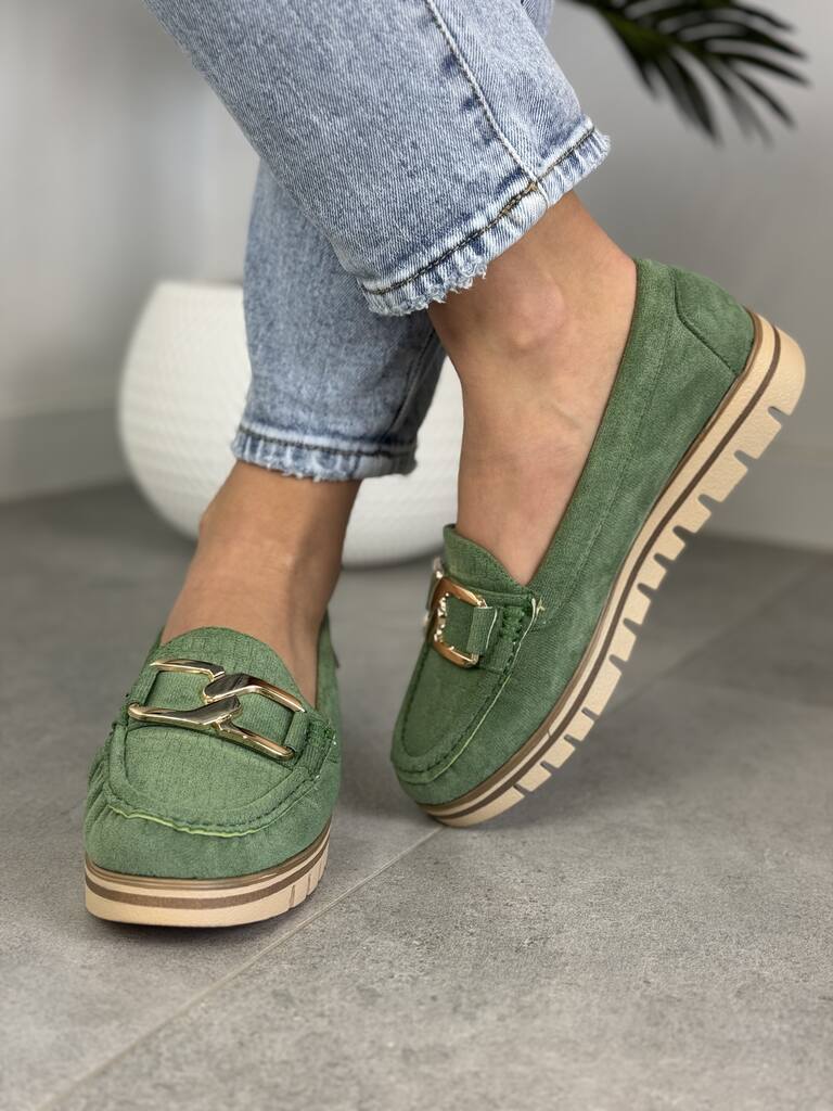 Wygodne mokasyny damskie na koturnie – Modne mokasyny damskie green goodin - Do jeansów