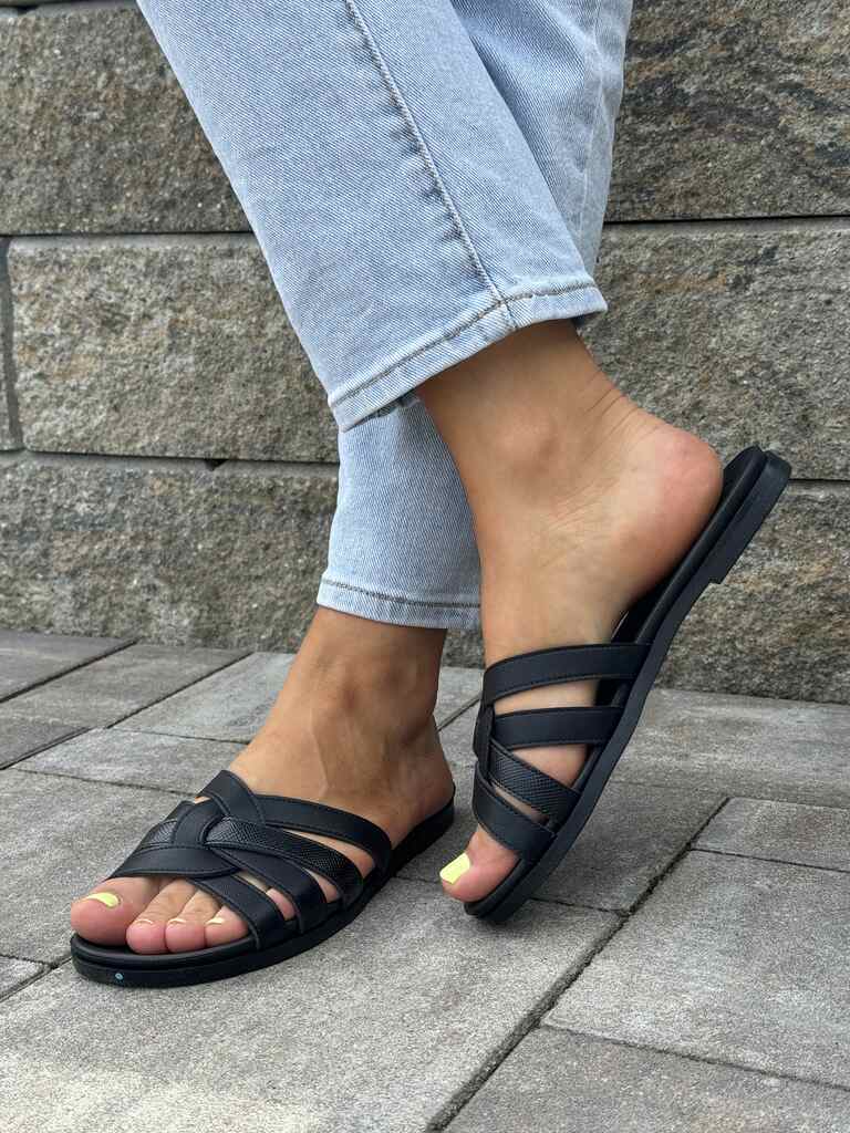 Czarne klapki damskie Piccadilly 418082 - Styl wakacyjny