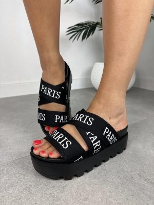 Klapki damskie na platformie – Wygodne klapki na wąską stopę Paris - Do sukienki