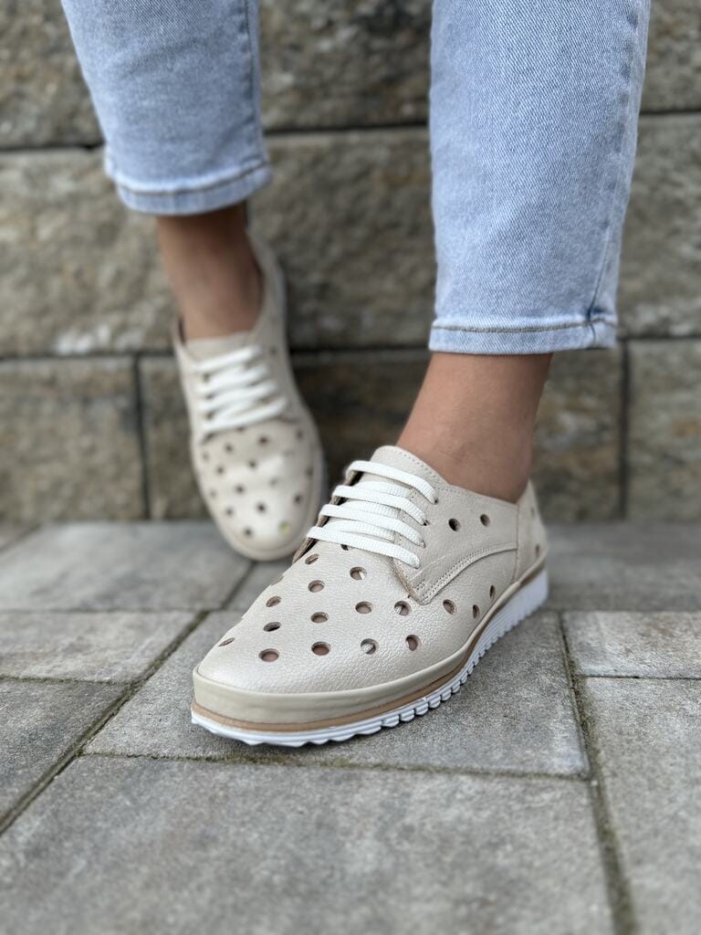 Komfortowe buty damskie Loretta Vitale – Wygodne półbuty skórzane - Do spodni