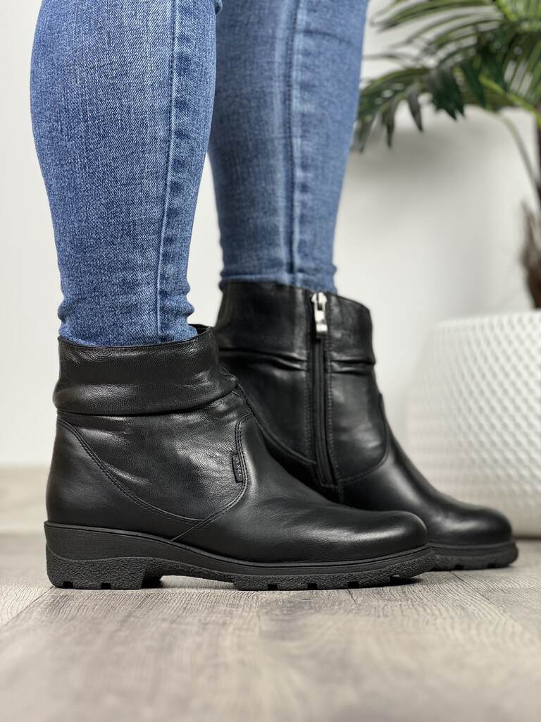 Botki Axel skórzane na szeroką stopę 4453 - Do spodni